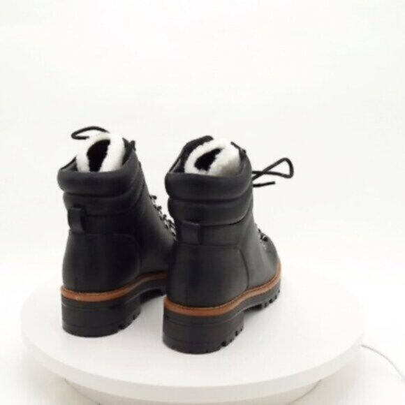 MARC FISHER Limited Edition "IDELLA" Shearling Hiking Lug Leather Buckle Boot- 9 - Picture 12 of 16